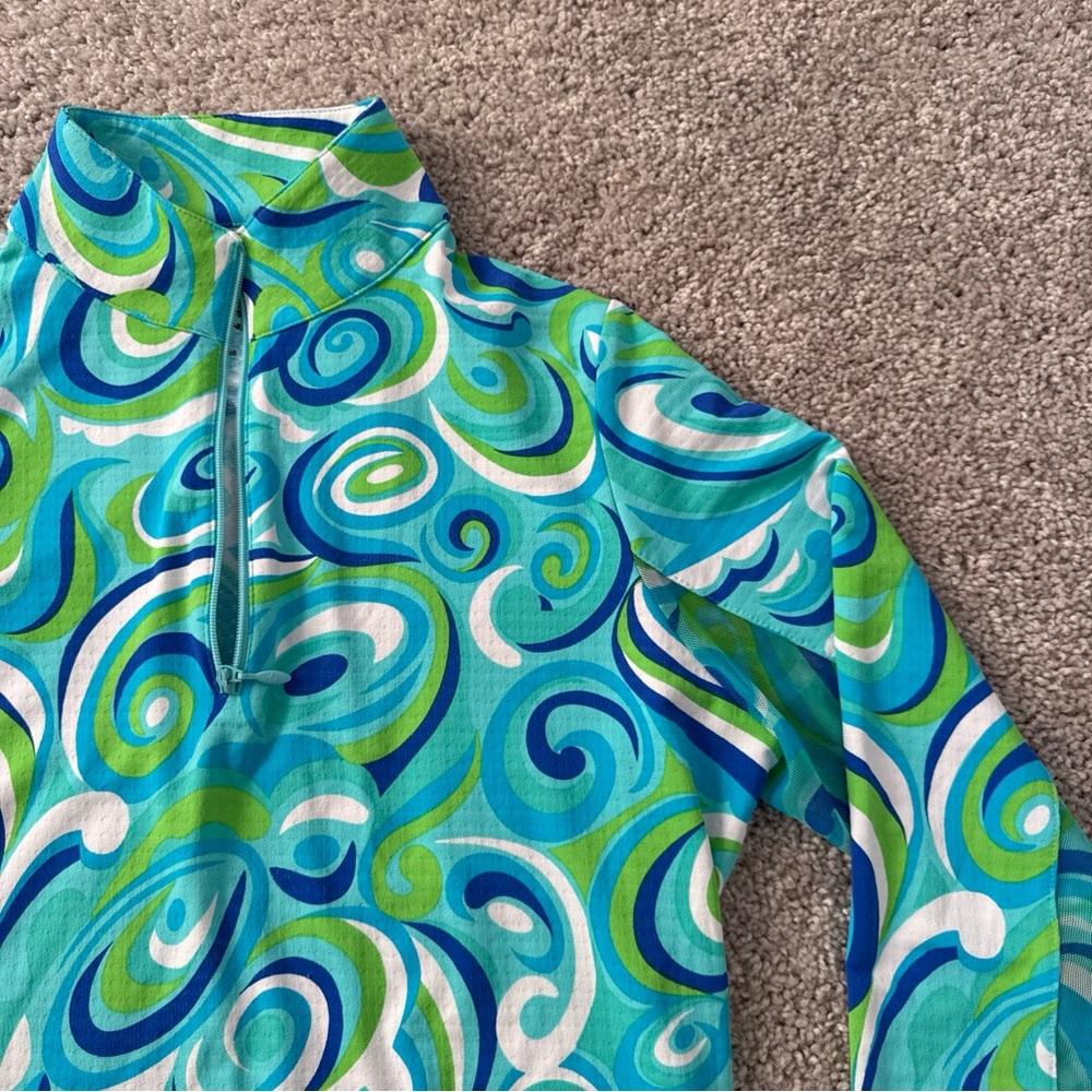 IBKUL UPF 50+ Protection Longsleeve Half Zip Top XS Beach Vacation Workout - Picture 6 of 14